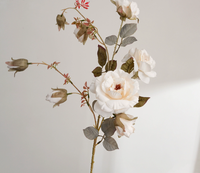 Fleur artificielle réaliste de style européen Dye Feiou Moon Rose, décoration d'intérieur, fleur artificielle murale pour mariage, centre de table du Nouvel An