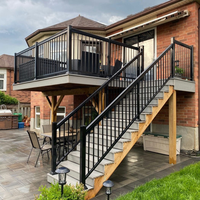 Système de balustrade extérieure en aluminium avec surface durable thermolaquée pour projets de sécurité de terrasses résidentielles