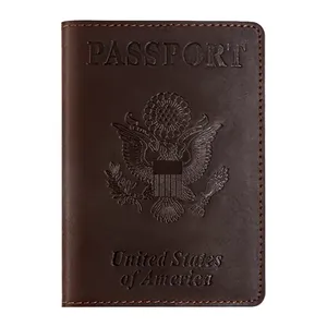 Seyahat dayanıklı sertifika çanta için fabrika özel Logo PU deri pasaport tutucu kapak - Product Image 5