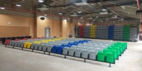 Sièges de tribune robustes et pliables, chaise de spectateur résistante aux intempéries pour stade extérieur en béton