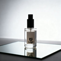 Flacon de parfum miniature en verre cylindrique rond de 20 ml et 30 ml avec vaporisateur à pompe, logo personnalisé, emballage personnalisable