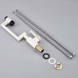 Robinet de lavabo moderne à une poignée <span class=keywords><strong>en</strong></span> acier inoxydable, nouveau chat porte-bonheur blanc lait, bras mécanique vert <span class=keywords><strong>militaire</strong></span>, pluie douce, hôtels - Product Image 2