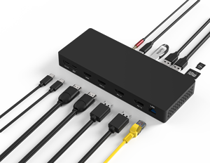 2026 Jmax ドックアダプター充電器 ノートパソコン 14 in 1 USB-C ハブ 4ポートHDTV DP ディスプレイポート 4K 60Hz ビデオ MST ドッキングステーション - Product Image 5