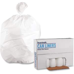 Bolsas de Basura de Plástico Blancas Boardwalk 2423EXH, Capacidad de 8-10 Galones, 24 x 23.4mil, 25 Bolsas/Rollo, 20 Rollos/Caja - Product Image 1