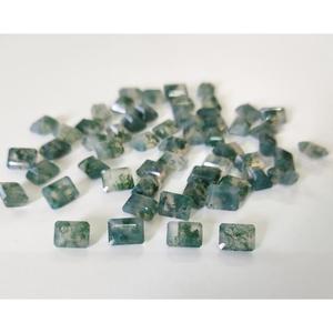 Pierre précieuse naturelle en agate mousse de 8*10 mm, 3 carats, taille octogonale facettée avec motif dendritique pour bijoux - Product Image 4