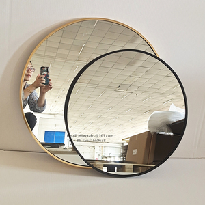 Miroir mural rond en alliage d'aluminium, 12mm, avec flamme métallique, étagère de salle de bains, vente en gros - Product Image 2