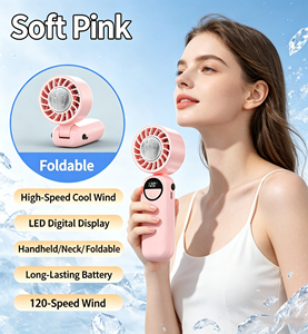 พัดลมมินิแบบพกพา ดีไซน์ใหม่ เรียบง่าย ใช้งานกลางแจ้งได้ สะดวก ชาร์จผ่าน USB พับเก็บได้ ตั้งโต๊ะได้ เงียบ พร้อมสายคล้องคอ - Product Image 6