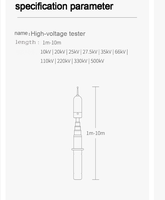 Customized 10kV/20kV/35kV Connected High Voltage Fiberglass Electroscope Tester 5 Sections Insulated for Power Station Equipment