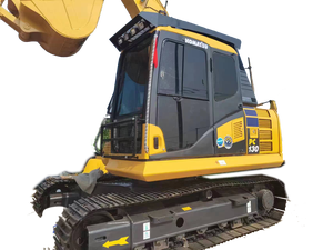 Mini-excavatrice sur chenilles d'occasion Komatsu PC130 13T d'origine japonaise, excavatrice hydraulique compacte pour projets domestiques, godet d'excavatrice - Product Image 2