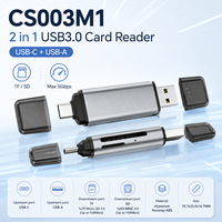 Lecteur de cartes USB C USB 3.0 2 en 1 en aluminium, haute vitesse 5 Gbps, adaptateur de lecteur de cartes mémoire Micro SD TF OTG pour ordinateur portable, téléphone