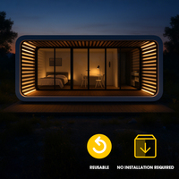 Module de vie moderne préfabriqué portable avec mur vitré extérieur, Tiny House, bureau mobile, Cabine Apple pour bureau de jardin