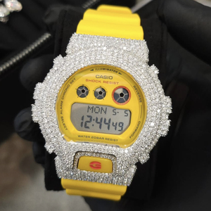 Lunette de <span class=keywords><strong>montre</strong></span> en Moissanite pour <span class=keywords><strong>montre</strong></span> G-<span class=keywords><strong>Shock</strong></span> DW6900, couleur D VVS, certifiée GRA, compatible testeur de diamant, style Iced Out - Product Image 4