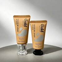 Tube souple cosmétique en plastique noir mat avec bouchon doré pour nettoyant visage, crème, lotion hydratante, soins de la peau (vide)