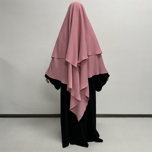 Khimar musulman 2 couches pour l'Aïd et le Ramadan, avec attache arrière, foulard de prière islamique, cordon avant, cape Nida - Product Image 5