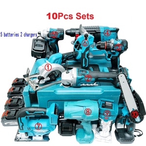 18PCS Lithium Battery Powered điện công cụ thiết lập bao gồm búa góc máy xay khoan không khí nóng súng máy sấy tóc-Đánh bóng kết thúc đóng hộp - Product Image 4