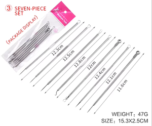 <span class=keywords><strong>เข็ม</strong></span>กำจัดสิวหัวดำ<span class=keywords><strong>4</strong></span>/5/7ชิ้น/ชุดอุปกรณ์ดูแลทำความสะอาดผิวหน้าสิวแบบหัวบีบสิวเสี้ยนสแตนเลส - Product Image 2