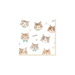 Assiettes en papier à thème chat DAMAI, marron clair, bord ondulé, gobelets en papier jetables, serviettes, fournitures de fête - Product Image 6