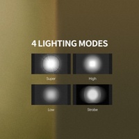 Lampe de poche rechargeable 2000 lumens, lumière tactique USB-C avec mise au point réglable, 4 modes (ultra/haut/bas/stroboscope), étanche IPX7