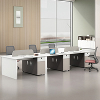 Poste de travail modulaire pour bureau avec cloison, table de travail pour employés avec serrure à combinaison mécanique et ventilateur de refroidissement pour employés de bureau