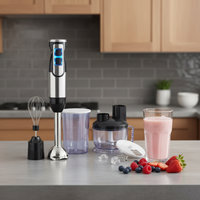 Mixeur Plongeant Électrique 1500W en Acier Inoxydable avec Certificat CE, Rechargeable, pour Smoothies et Écrasement, 5+ Vitesses