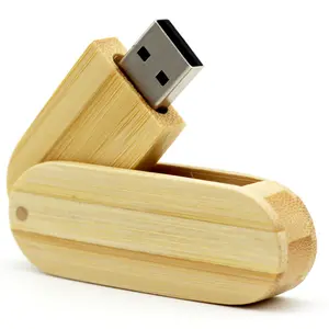 Clé usb 3d en bois de bambou, 1 couches, lecteur flash, gravure de logo personnalisé