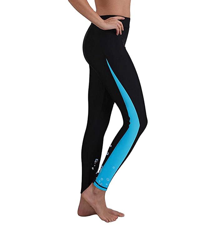 Купальный костюм с защитой от ультрафиолета 50 плавать облегающие леггинсы с принтом SPF Защита от ультрафиолетовых лучей гидрокостюм штаны Рашгард женщина гидрокостюм для похудения брюки для девочек длинные рукава для плавания