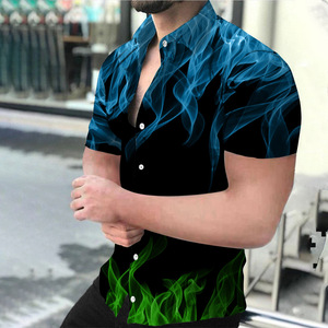 Chemise Hawaïenne Décontractée d'Été pour Homme, Imprimé Numérique, Tissu Satiné, Écologique, Séchage Rapide, Anti-Boulochage, Respirante, Infroissable - Product Image 6