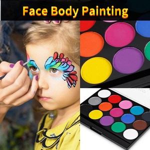 Hadyah Factory – 15 couleurs de peinture de visage Non toxique, maquillage du corps, eau sûre, peinture à l'huile avec pinceau, outils de fête d'halloween et de noël - Product Image 3