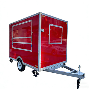 Carrito de Comida Ambulante Comercial, Carrito Remolcado Cuadrado, Mercado Nocturno, Carrito de Helados Móvil para Exteriores, Acero Inoxidable, 2 Ruedas - Product Image 3