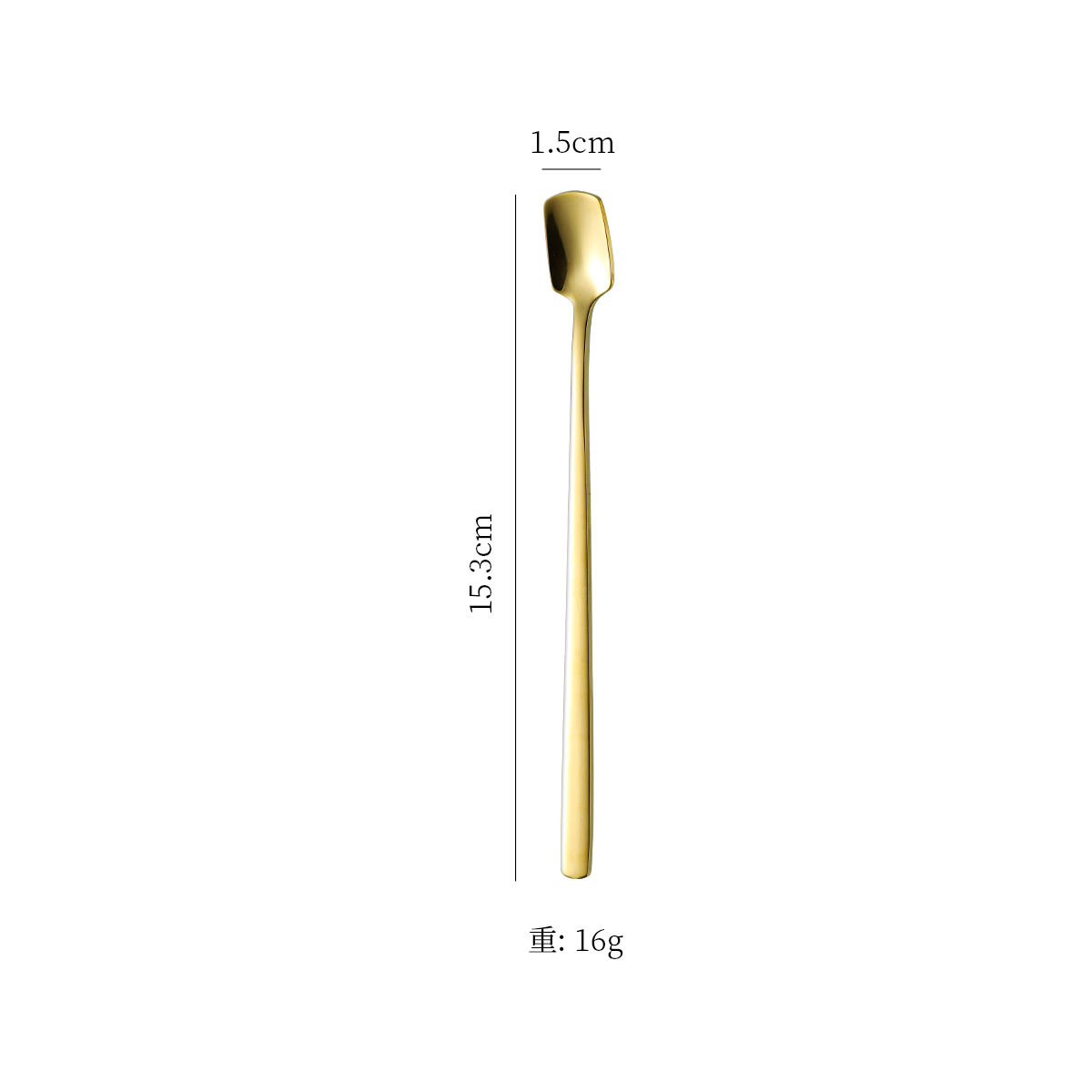 304 long-handled coffee spoon (15cm gold)