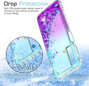 Leyi cho Samsung Galaxy <span class=keywords><strong>A7</strong></span> <span class=keywords><strong>2025</strong></span> Trường hợp với Tempered Glass bảo vệ màn hình 2 gói 3D long lanh lỏng chống sốc rõ ràng TPU trường hợp - Product Image 4