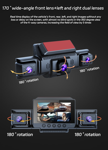 Großhandel 4-Kanal Fahrzeug kamera 1080p Dash <span class=keywords><strong>Cam</strong></span> Nachtsicht vorne hinten WiFi Auto Black Box inklusive Rückfahr kamera MicroSD - Product Image 5