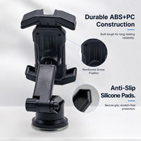Support universel pour téléphone et tablette de voiture à ventouse, bras télescopique 360° °   Support de tableau de bord rotatif pour pare-brise, clip sécurisé anti-vibration