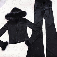 Survêtements personnalisés avec logo 2026, sweat à capuche pour femme avec fourrure, vêtements pour femme, ensemble 2 pièces, survêtements, vêtements de détente, ensembles de jogging pour femme