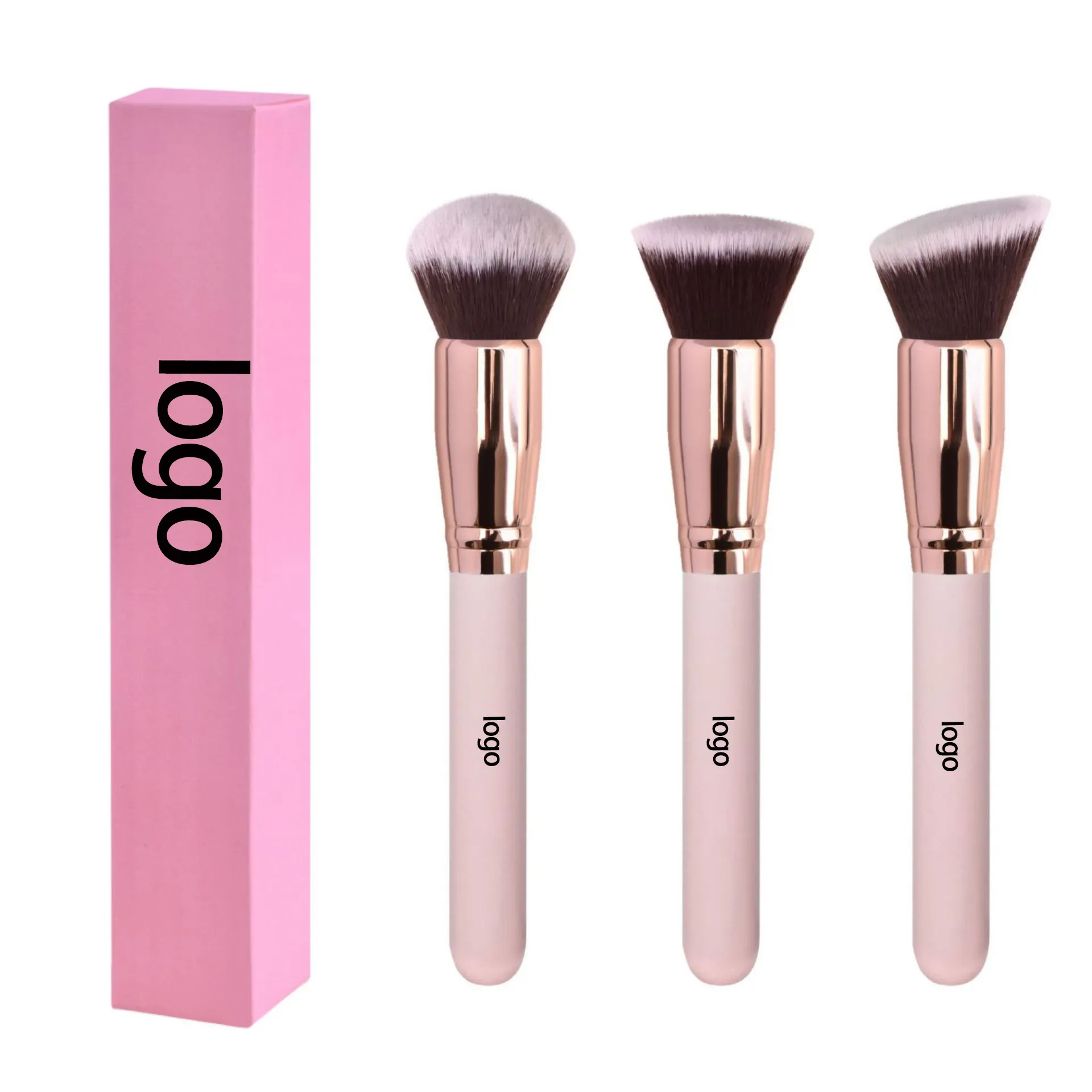 High Quality Customized Single Professional Foundation Blush Powder Brush Cosmetics Brush Flat Top Makeup Brush