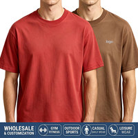 T-shirt pour homme de qualité supérieure avec logo personnalisé, col rond, coupe classique, manches courtes, t-shirt basique uni