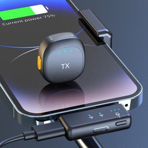 Micrófono inalámbrico de solapa con cancelación de ruido, doble micrófono de solapa para vlogging, streaming, profesional, compacto, pequeño, para video. - Product Image 3