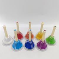 Musical Handbells Set Colorful Educational Instruments 8 Note Metal Hand Bells Toddlers Children Adults Bell Music Toy Color Box