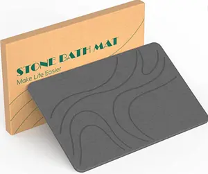 Fábrica Atacado Alta Qualidade Pedra Banho Mat Diatomite Banho Mat Super Absorvente Floor Mat