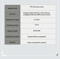 Controlador de Temperatura Inteligente para Calefacción por Suelo Radiante 3A/16A WiFi Graffiti, con Temporizador y Perilla de Control por Aplicación