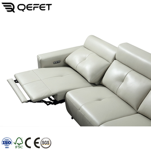 Hiện đại 4 chỗ ngồi chính hãng Da điện ngồi có thể ngả Modular cắt sofa tay vịn thoải mái phòng khách đồ nội thất đặt khung gỗ - Product Image 4