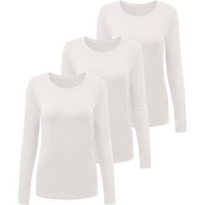 FOXA 3 Pack Underscrub <b>Long</b> <b>Sleeve</b> Women Crew Neck Scrub <b>Undershirts</b> Moisture Wicking Knitted Fabric Casual Everyday Wear - Product Image 1
