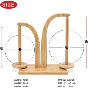ที่วางไหมพรมไม้ไผ่สำหรับถักนิตติ้งและโครเชต์ พร้อมขอบเรียบ ที่เก็บไหมพรมแบบพกพาสำหรับงานถักโครเชต์ งานฝีมือ DIY - Product Image 2