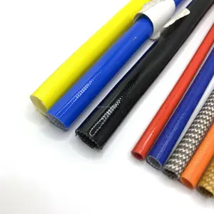 flame resistant braided cable sleeve silicone fiberglass sleeve insulation materials for electric motors
