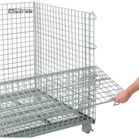 Boîte à palettes en treillis métallique galvanisé durable, empilable 4 niveaux, économique, OEM ODM