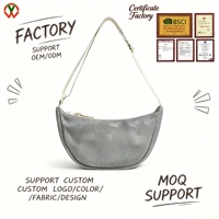 Sac Hobo Léger en Maille Personnalisable (Couleur & Logo) – Sac à Bandoulière Décontracté Doux et Résistant Grande Capacité avec Pochette Organisateur pour Usage Quotidien