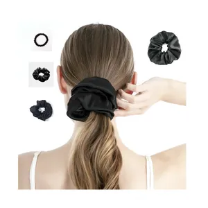 Aangepaste 100% Pure Moerbei Zijde Haar Scrunchies Elastische Haarband Voor Vrouwen Meisje