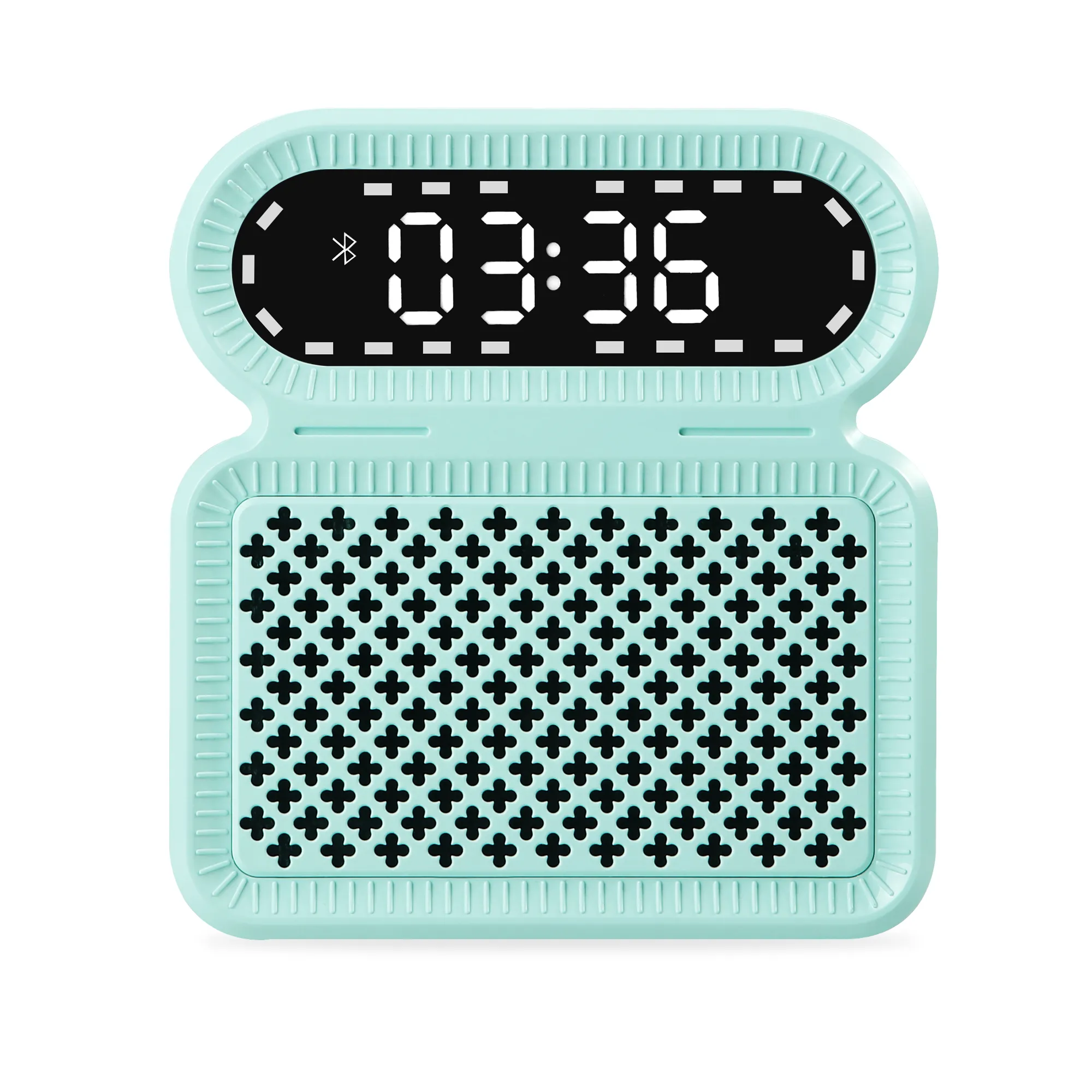 Dente azul Alto-falantes Portátil Sem Fio Digital Áudio Mini Com Música Led Para Rádio Relógios Pequenos Mesa Azul Fm Despertador Speaker