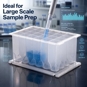 Equipo <span class=keywords><strong>de</strong></span> <span class=keywords><strong>Laboratorio</strong></span> Químico, Placa <span class=keywords><strong>de</strong></span> 24 Pocillos Profundos con Fondo en V, Material PP Transparente, Capacidad <span class=keywords><strong>de</strong></span> <span class=keywords><strong>15</strong></span>.0 ml, Esterilizada con EO, OEM - Product Image 4