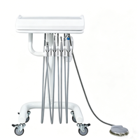 Équipement de clinique dentaire mobile portable, turbine, unité dentaire vétérinaire sur chariot avec compresseur